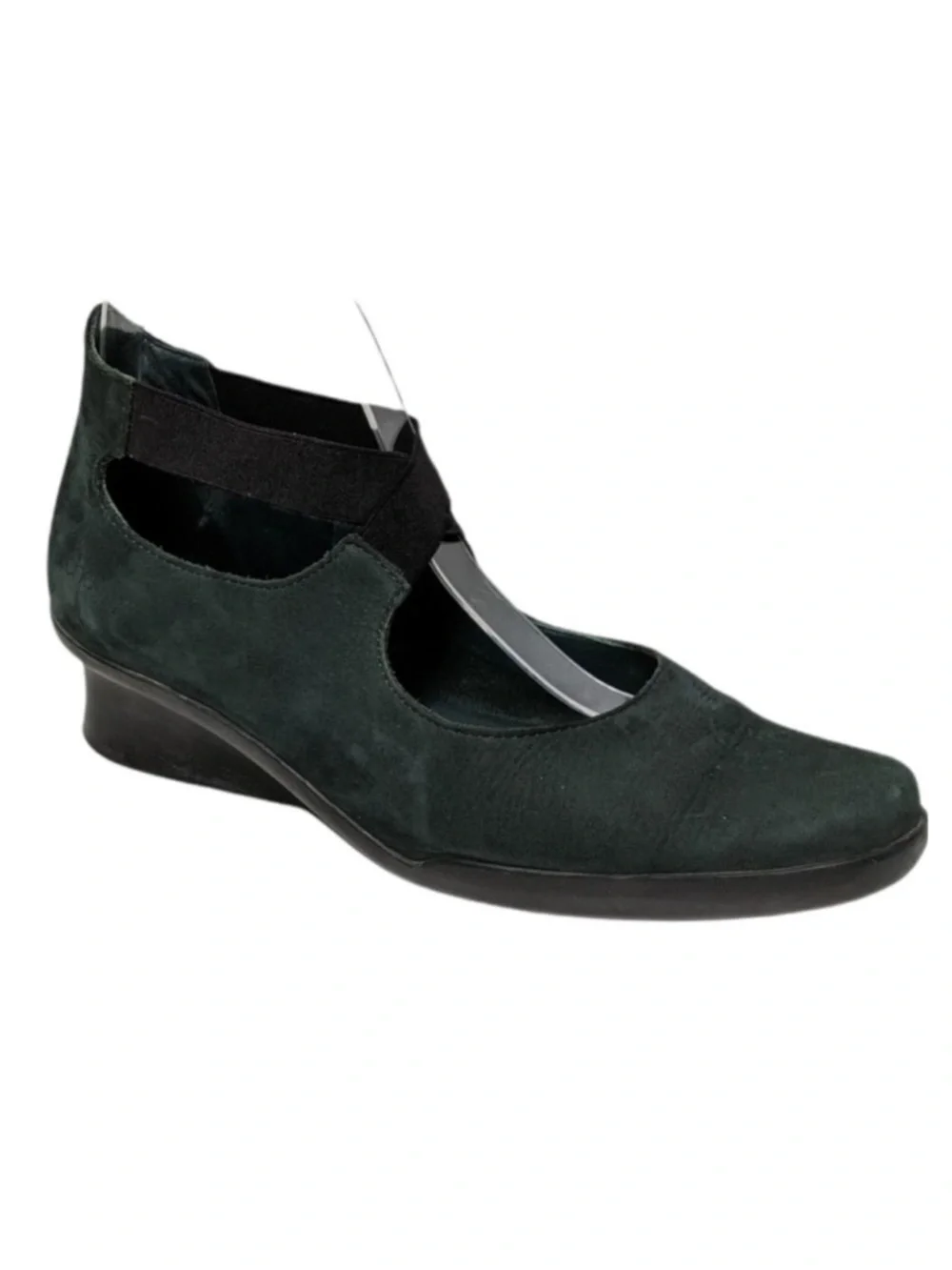 ARCHE Green Leather Cross Strap Wedge Heels 39